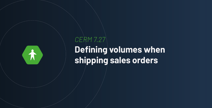 Defining volumes when shipping sales orders